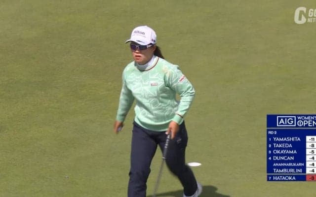 【動画】畑岡奈紗が「68」で10位浮上　8番ではスネークラインを読み切りバーディ