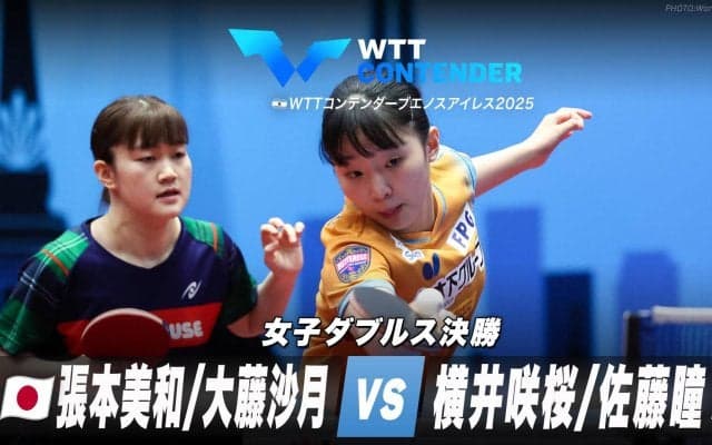 【女子ダブルス決勝】張本美和/大藤沙月 vs 横井咲桜/佐藤瞳｜WTTコンテンダーブエノスアイレス2025
