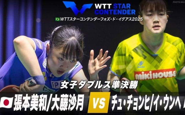 【女子ダブルス準決勝】張本美和/大藤沙月 vs チュ・チョンヒ/イ・ウンヘ｜WTTスターコンテンダーフォズ・ド・イグアス2025