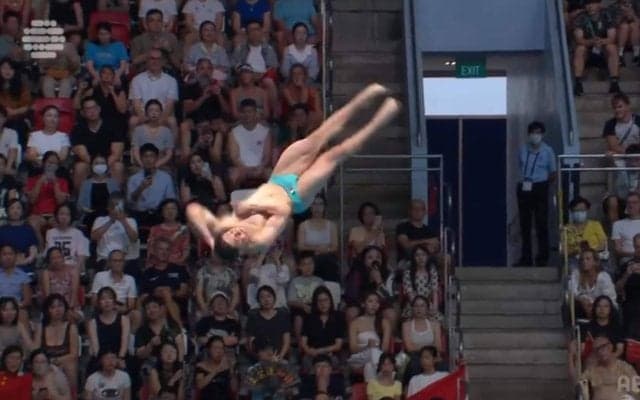 “飛込王国”の猛追を振り切った2.5秒！世界水泳・3m飛込、頂点に立つために選択したハイリスク演技が「素晴らしい！」