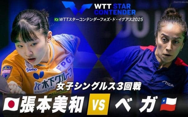 【女子シングルス3回戦】張本美和 vs ベガ｜WTTスターコンテンダーフォズ・ド・イグアス2025