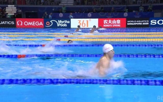 どこから浮上した！？世界水泳・男子200m平泳ぎ、中国代表の“端っこコース完全攻略作戦”がスゴイ…解説者あ然「見えなかった」