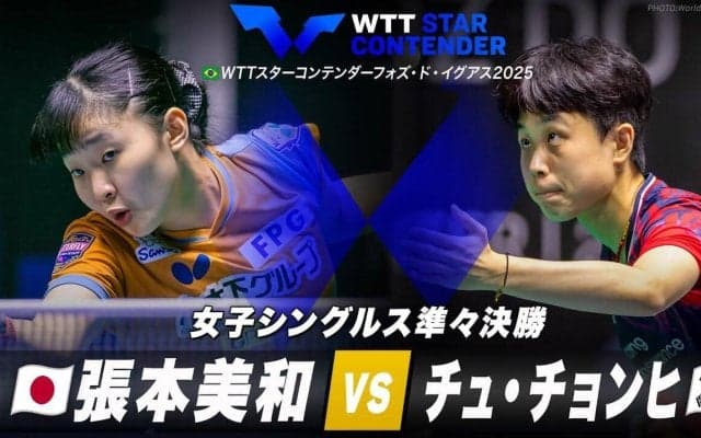 【女子シングルス準々決勝】張本美和 vs チュ・チョンヒ｜WTTスターコンテンダーフォズ・ド・イグアス2025