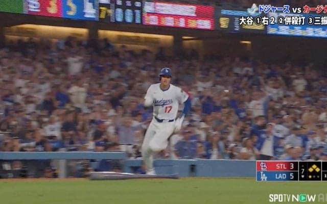 大谷翔平、“脅威の俊足”で激走ホームインの瞬間「はっやw」「得点王独走」あっという間の生還劇にファン騒然