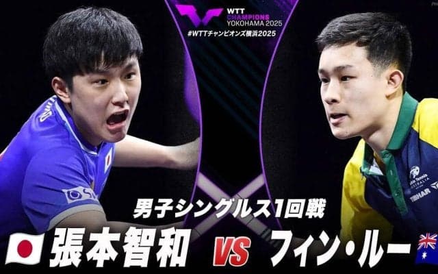 【男子シングルス1回戦】張本智和 vs フィン・ルー｜WTTチャンピオンズ横浜2025