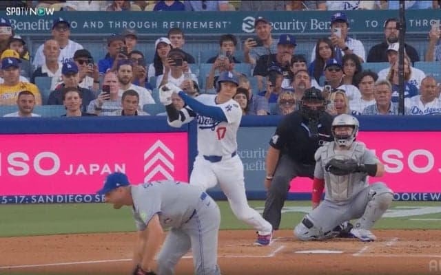 大谷翔平、軽く振って166キロ中前打→シャーザーが“口あんぐり” CY賞右腕も驚いた一振りに「さすが」の声