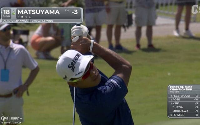 【動画】松山英樹池側ショートサイドからバーディ奪取　悲願の初優勝目指すフリートウッドをローズ、シェフラーが追う【フェデックスセントジュードチャンピオンシップ3日目】