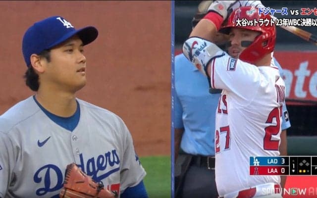 大谷翔平は“笑顔”、トラウトも口元緩め“やりやがったな” 23年WBC決勝以来の「盟友対決」直後に見せた対照的な表情