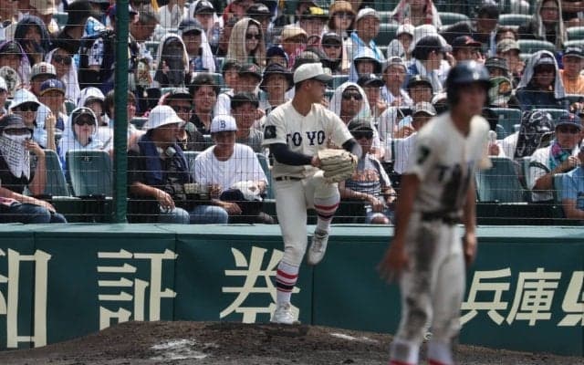 東洋大姫路・阪下が右肘じん帯損傷から公式戦復帰！復活のマウンドで二者連続三振！最速143キロで堂々ピッチング！【25年夏甲子園】