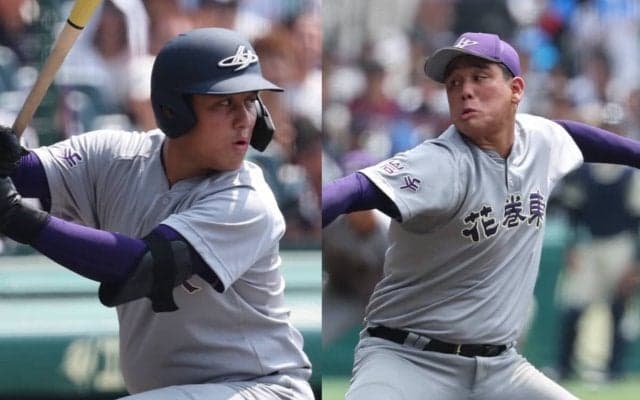 花巻東・赤間が「左投げ右打ち」の投打二刀流を披露！打っては2点適時三塁打、投げては2回1失点【25年夏甲子園】