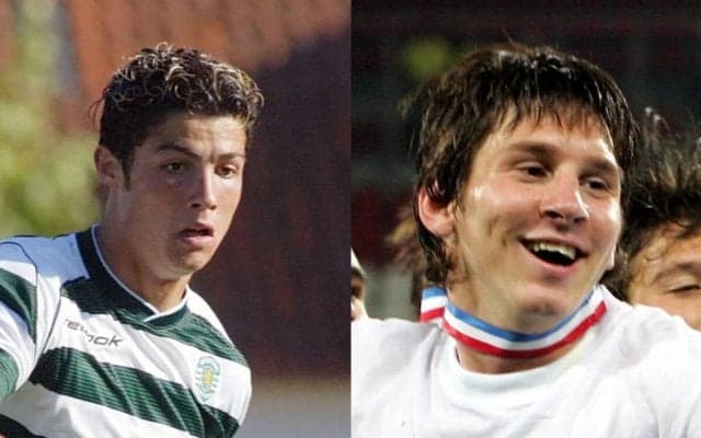 サッカー界の二大スーパースターが10代の「若手」だった頃　ロナウドは快活に語り、メッシの声はとても小さく...