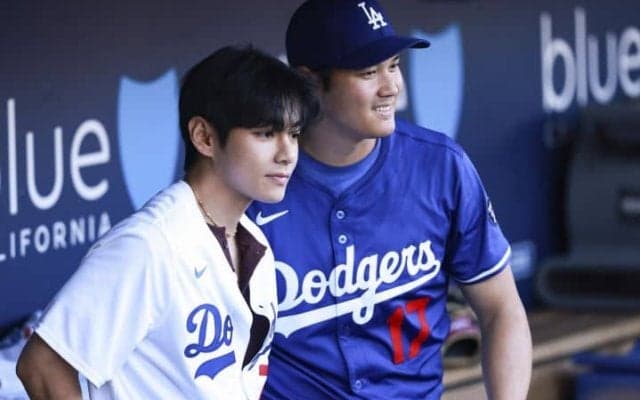 「これ以上の想い出ある？」大谷翔平とBTSのVさんが“2ショット”　始球式で見事な投球「特別な瞬間になりました」ファン歓喜