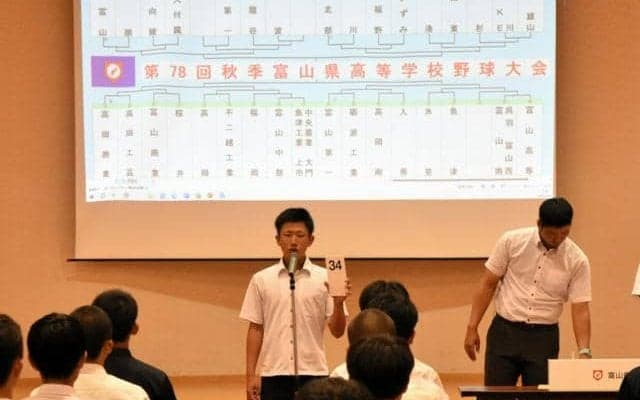 秋季富山県高校野球大会、組み合わせ決定　未来富山は高朋と初戦