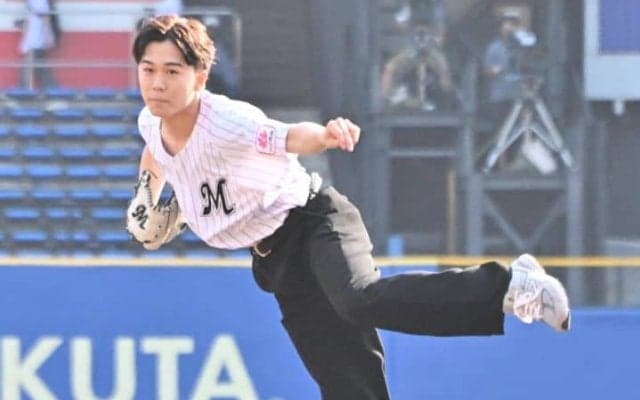 「大野だ」「隅田やん」21歳俳優の完璧なファーストピッチに大反響「これはロッテの大型ルーキー」「もう福くんとは呼べない！」