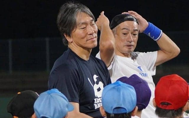 松井秀喜氏“能登初ホームラン”に子どもたち大歓声　イチロー氏は「2人でできたら」とサプライズ参加