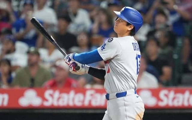 大谷翔平の193キロ爆速弾にMLBも“唖然”「粉砕した」　まさかの連投も…「時速120マイルを」