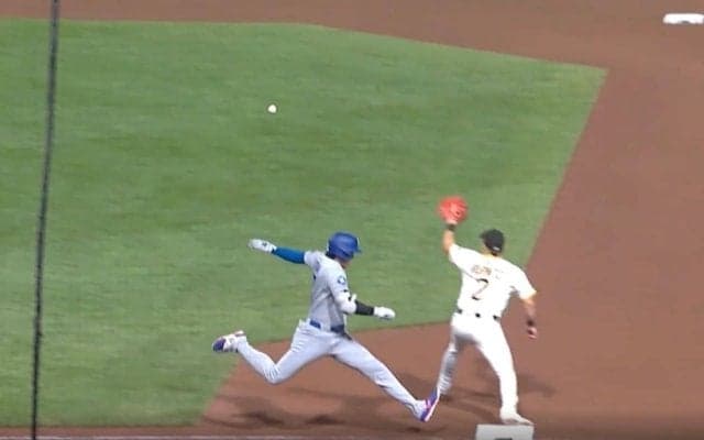 何が起きた？ 大谷翔平、“まさかの大ジャンプ”「すげえな…」「これは泣ける」体調不良で全力疾走→相手野手ドン引きの“爆速走塁”「勝利への執念だな」