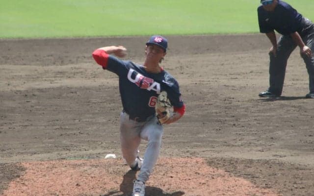 沖縄に海外スカウト集結！優勝候補・アメリカが150キロ超えの剛腕投手リレーで完封発進【U−18ワールドカップ】