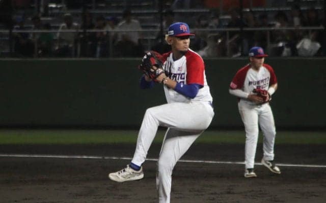 日本戦で先発したプエルトリコの201センチの二刀流の将来性は抜群！「大谷翔平は宇宙人だよ」と笑う【U-18ワールドカップ】