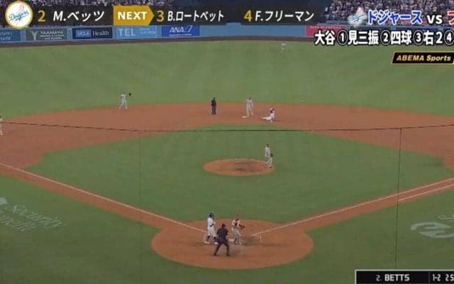 球場騒然！大谷翔平の足で“まさかの光景”「これは…」「速いけどもw」捕手ドン引きの“疑惑の判定”が生んだ盗塁「ラッキーすぎる」