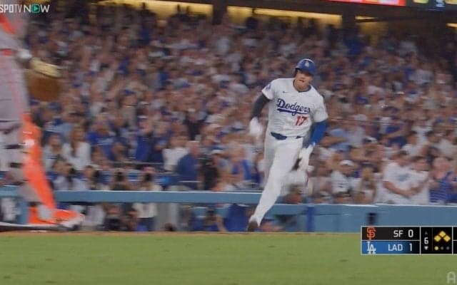 もういる！大谷翔平、爆速ホームインの瞬間「足速っw」「さすがや」あっという間に…ファン驚愕の激走シーン