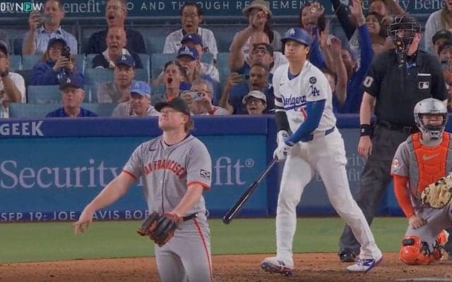 球場騒然！ 大谷翔平、“爆速打球”で異変「秒で諦めた」「ドン引きだろ」相手投手の様子がおかしくなる「被弾確信やんｗ」