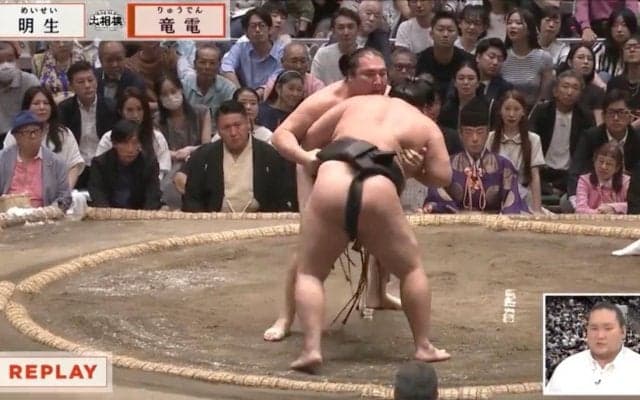 「えっ？」大相撲中継で異彩を放つ“金髪”格闘家コンビに驚き…「観戦してる！」「Tシャツ姿だけどイカつい」