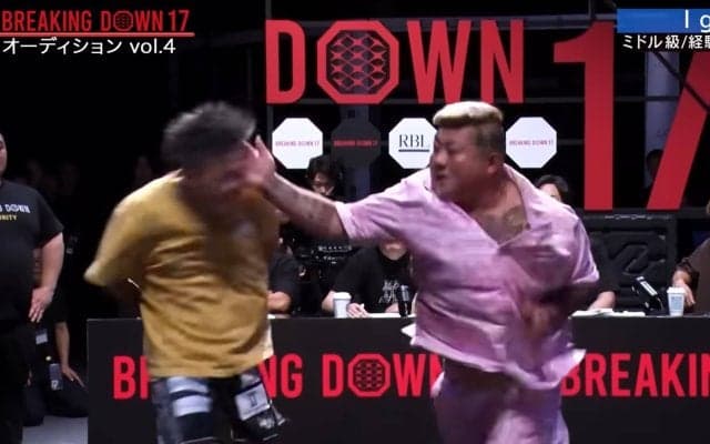 体重130キロの巨漢、大阪喧嘩自慢との「ビンタ対決」で衝撃の“一撃” 後ろに吹っ飛び即決着