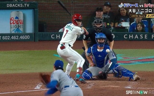 「ビタビタやないか！」投手・大谷翔平、相手打者の闘志をへし折った渾身“101マイル” 苦い表情に「こんなん打てんわｗ」反響続々