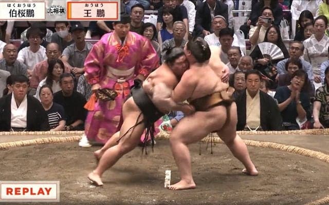 「腕の筋肉すごっ」大相撲、行司の後ろに“ひょっこり”元メジャーリーガーの大投手 「存在感ありますね」