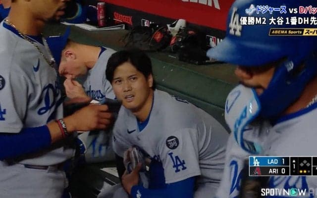 大丈夫か？大谷翔平に異変…「しんどそう」「疲れてるな」 激走直後に見せたベンチでの様子に心配の声相次ぐ