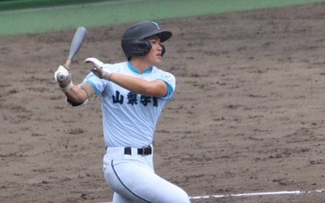 山梨学院が国スポでも強打を発揮！尽誠学園の好左腕を攻略し、ベスト4【滋賀国スポ】