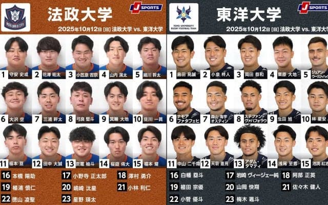 地力光り2連勝「東洋大学」×初勝利に燃える「法政大学」。関東大学リーグ戦2025