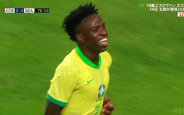 「日本も遊ばれそう…」王国ブラジル、“10秒カウンター”で韓国粉砕！「加速力すごい」「心が折れる…」ヴィニシウスが驚愕の爆速ゴール