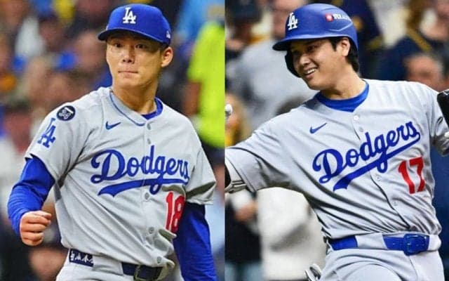 完投の山本由伸に…大谷翔平が示した“敬意”　満面の笑みでとった行動、捉えられた1枚