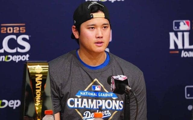 シリーズMVP会見で“笑顔なし”　2年連続WS進出も…大谷の表情が晴れなかった理由