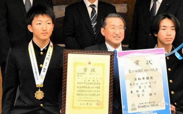 「大きな目標だった」地元で総体V、鳥取・倉吉西の吉田選手　自転車