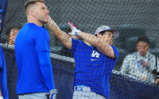 大谷翔平、また異例のフリー打撃で柵越え14発　150mの特大弾…フリーマン感嘆