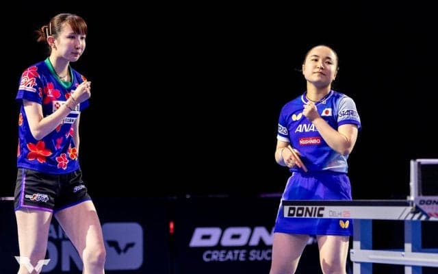 黄金世代ペア復活！みまひな「予選から戦えて良かった」第1シード張本・橋本組との日本勢対決を制してベスト8進出【卓球 WTTロンドン】