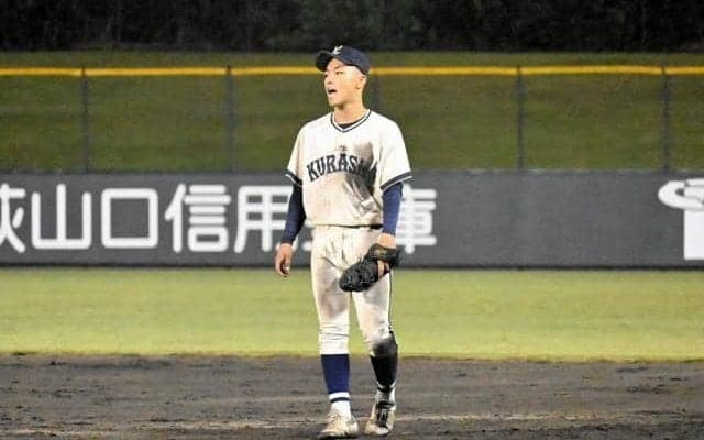 主砲の1年、勝負強さ発揮　山口県鴻城と対戦した倉敷商　山本選手