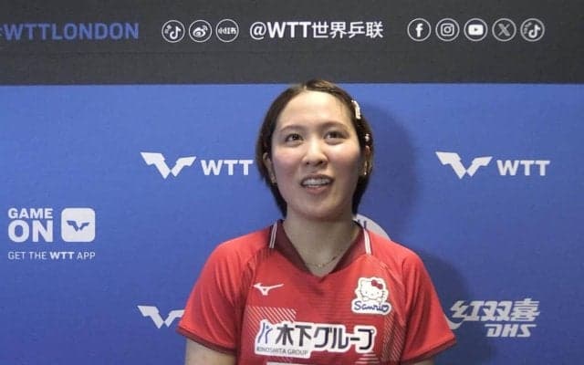 【インタビュー】平野美宇「あまり考えずに試合ができた。今はすごく楽しい」初戦快勝！中国超級リーグ参戦でレベルアップ！？｜WTTスターコンテンダーロンドン2025