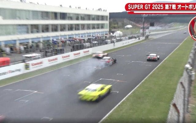 GT-Rがバースト→“予期せぬ”ストレート横断で「大事故になるところやった」 危機一髪の瞬間に現役レーサーは「右に避けた方が…」と指摘