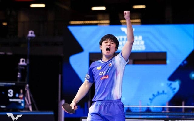 張本智和 東京五輪4位の林昀儒を破る！今季4勝目に王手【卓球 WTTロンドン】