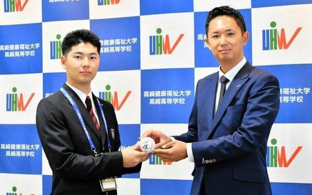 健大高崎・佐藤龍月、目標は宮城大弥　オリックスが指名あいさつ