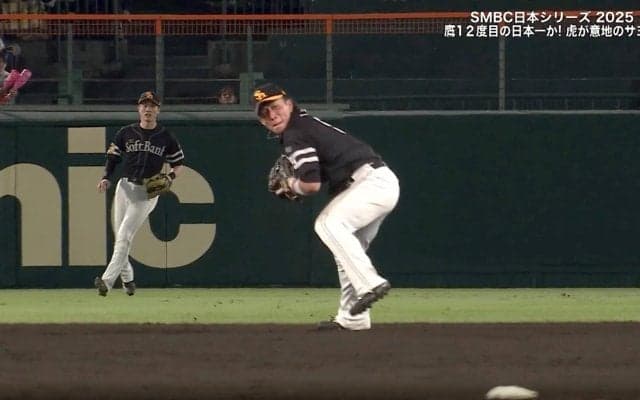 SBの“日本一男”野村勇の絶妙美技は「今宮かと思った」 決勝弾前の大ファインプレーに「飛び込んだら行き過ぎる」阪神OBも絶賛
