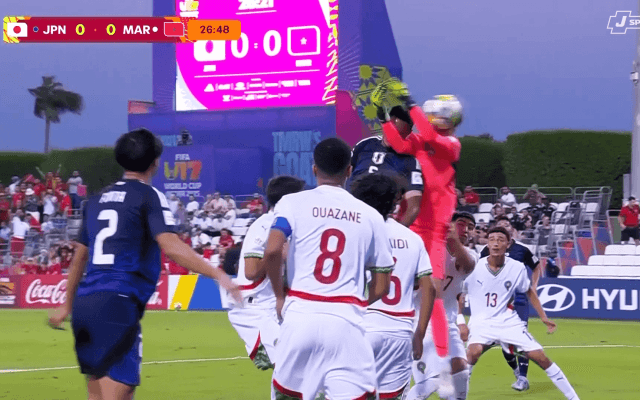 “疑惑の判定”に騒然…U-17日本代表の先制点が取り消し「キャッチミスやん」「正当なヘディング」16歳鹿島DFの豪快弾が幻に