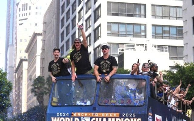 ド軍パレード翌日に起こった“奇跡”「マジか！」　選手と遭遇した大人気女優にSNS騒然