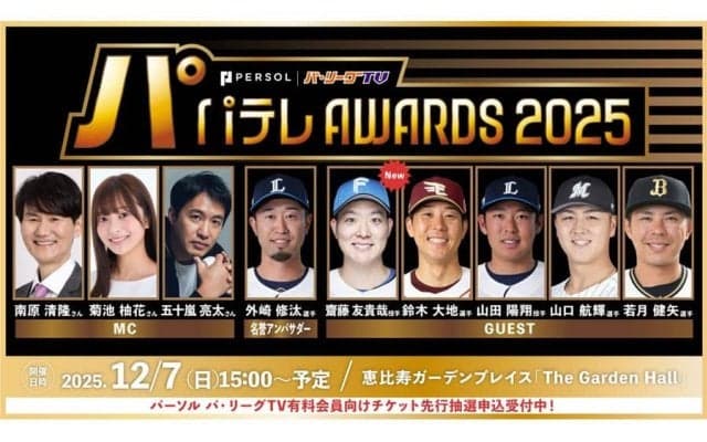 日本ハム・齋藤友貴哉の出演が決定　2年連続開催の「パテレアワード」…パ6球団出揃う