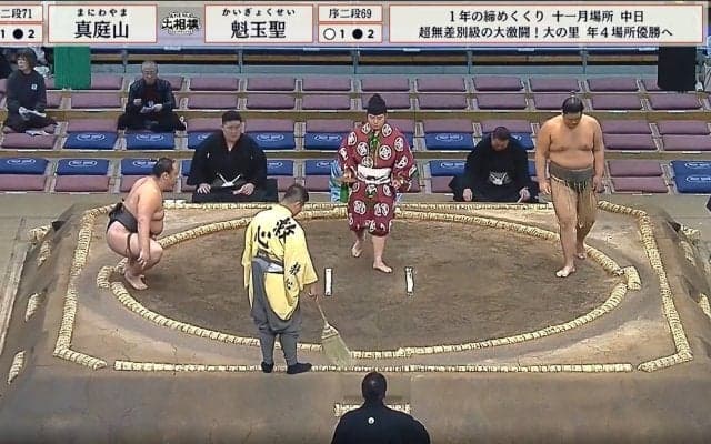 力士に何が？ 取組前に\"まさか\"の土 「親方笑ってるやん」「笑いこらえてる」ファン騒然