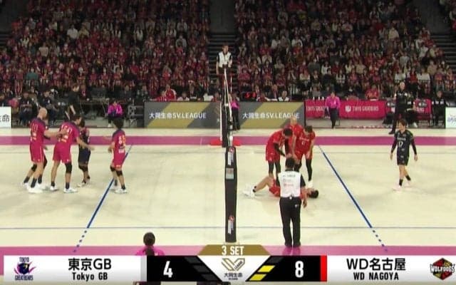 男子バレーで“まさか”の出来事 味方のサーブが後頭部を直撃するハプニングに本人も思わず苦笑い